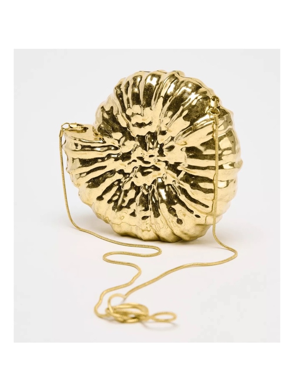 Zara Metallic gold clutch bag